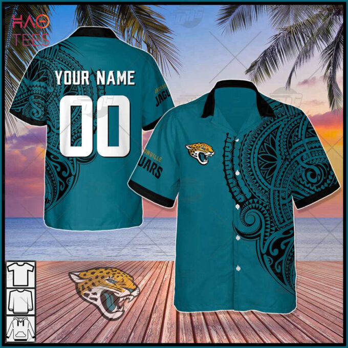 Personalize NFL Jacksonville Jaguars Polynesian Tattoo Design Hawaiian Shirt