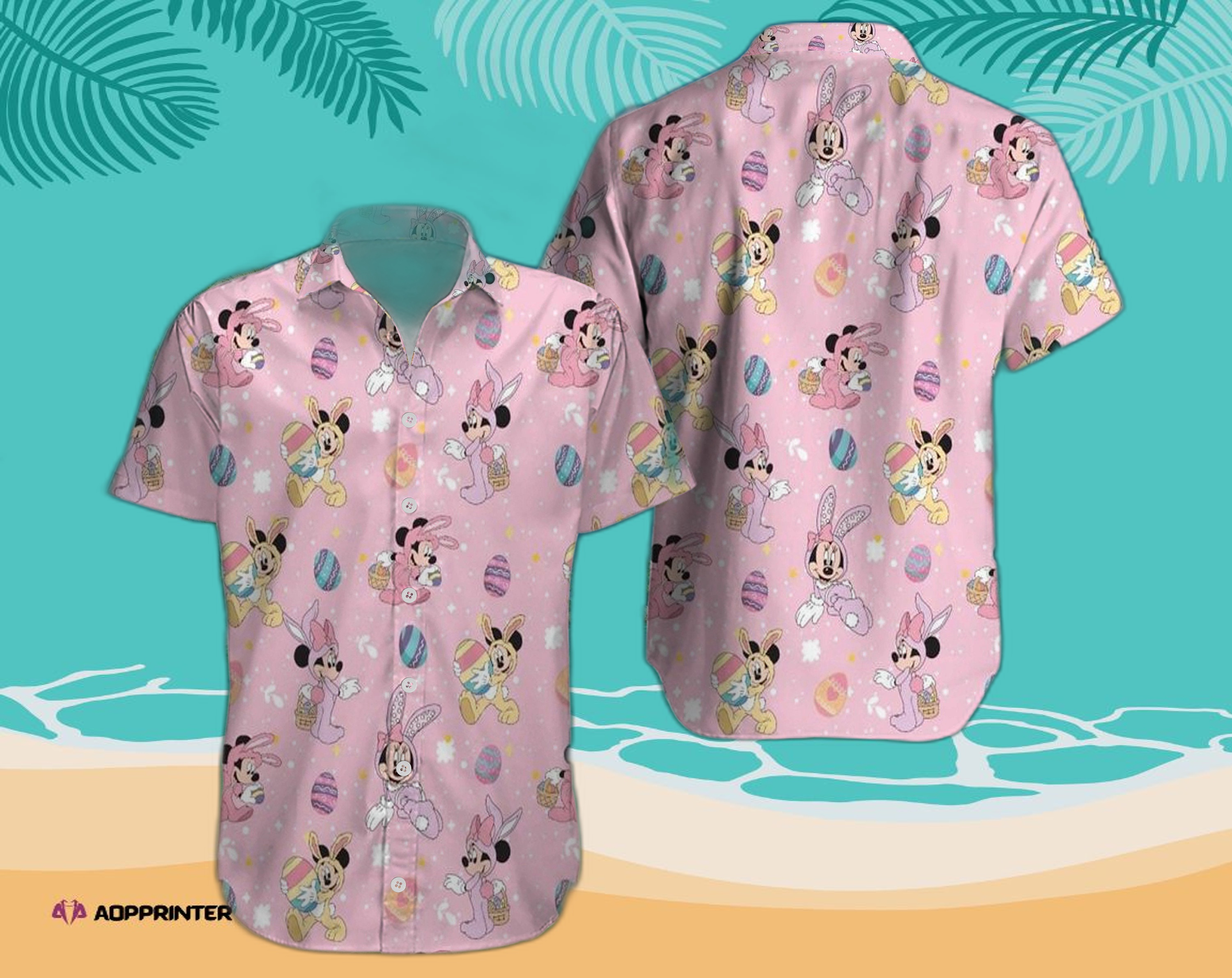 Pink Disney Crew Hawaii Beach Shirt Summer Vacation Hawaiian Shirt