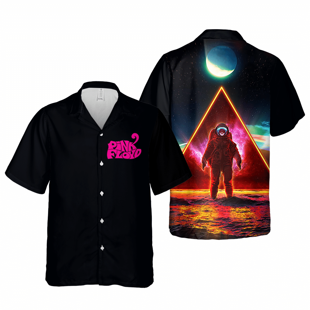 Pink Floyd Merch Astronaut Art Triangle Rainbow Cuban Shirt Premium Hawaiian Shirt