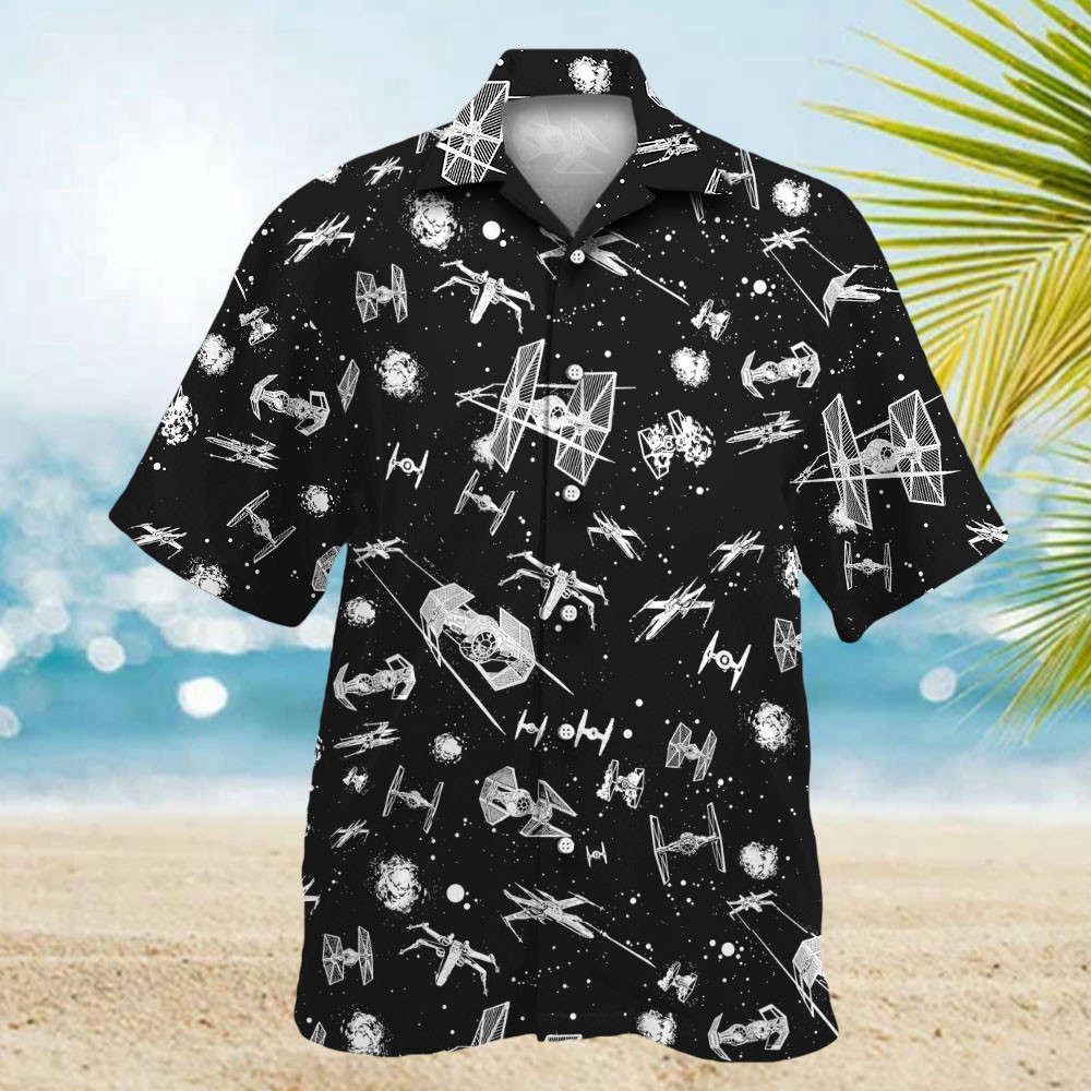 Star Wars Spacecraft Pattern Hawaiian Shirt Summer Aloha Shirt For Men Women