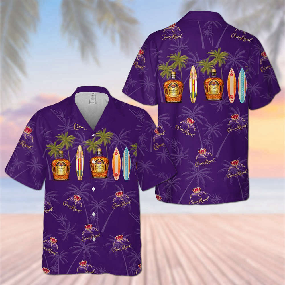 Surfing Crown Royal Hawaiian Shirt Purple Beach 01