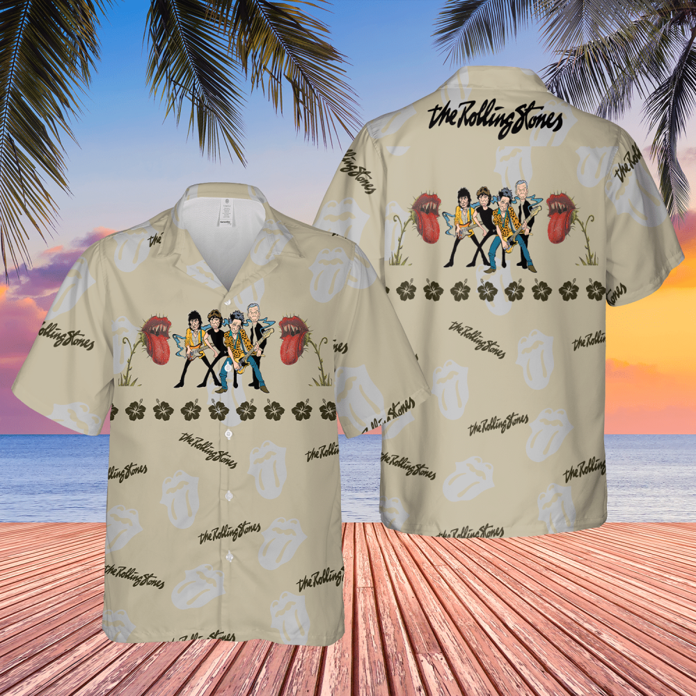 The Rolling Stones Rock n Roll Band Hawaiian Shirt