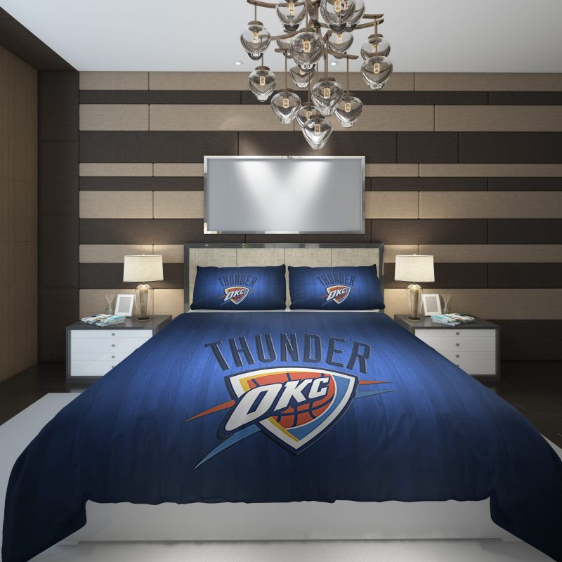 Basketball City Logo NBA Oklahoma Duvet Cover Set - Bedding Set