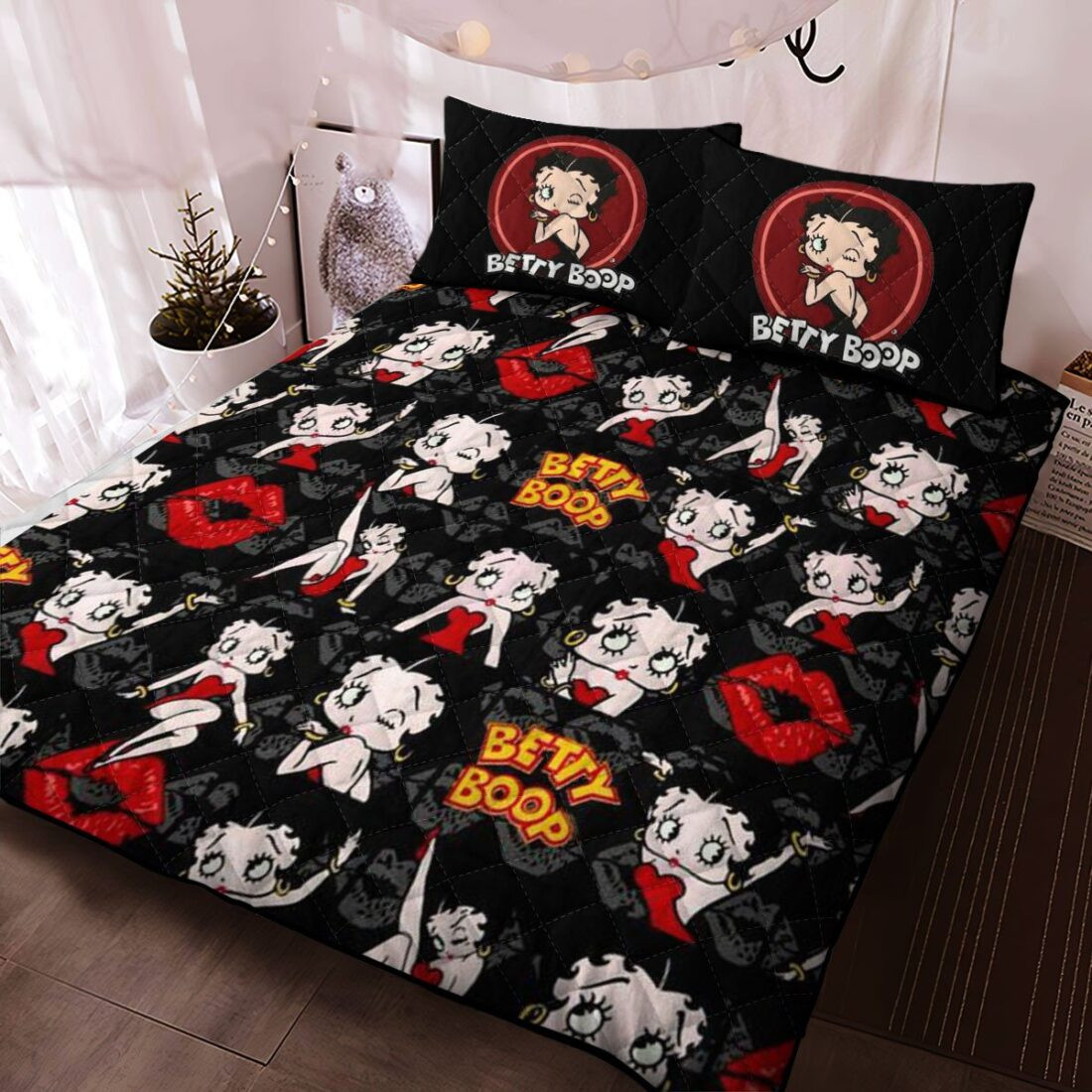 Sexy Betty Boop Kiss Love Duvet Cover Set - Bedding Set