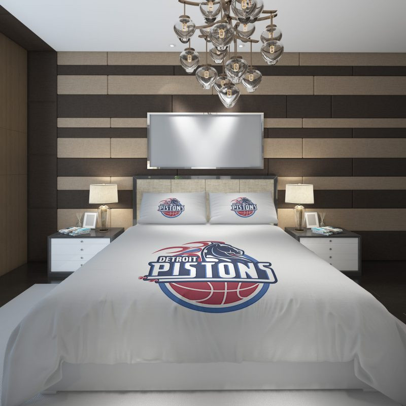 Detroit Pistons NBA Basketball Duvet Cover Set - Bedding Set
