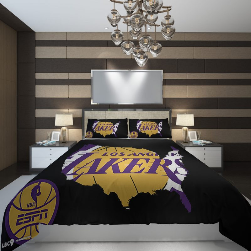 Los Angeles Lakers 2 NBA Basketball Duvet Cover Set - Bedding Set