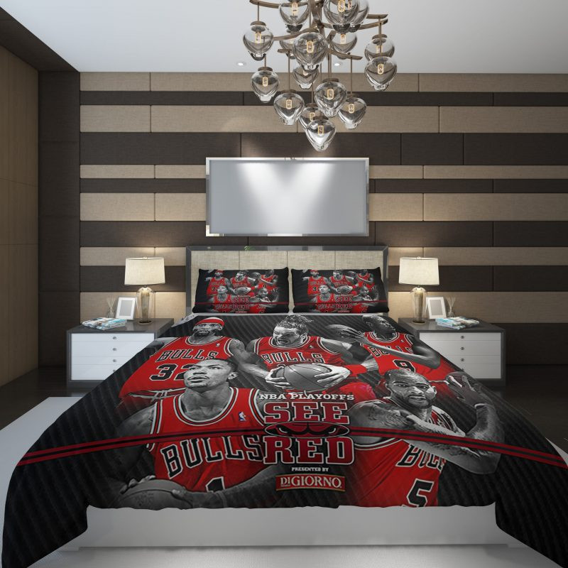 Chicago Bulls team NBA Basketball Duvet Cover Set - Bedding Set