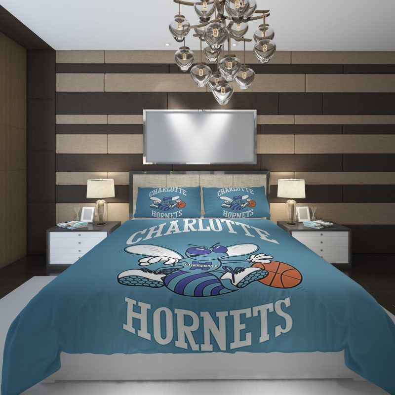 Charlotte Hornets 3 NBA Basketball Duvet Cover Set - Bedding Set