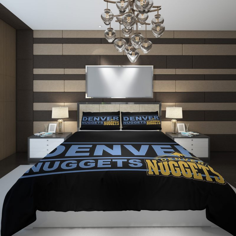 Denver Nuggets 4 NBA Basketball Duvet Cover Set - Bedding Set