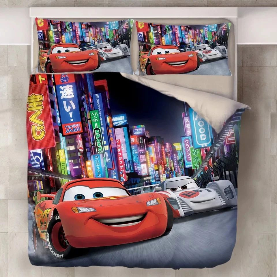 Movie Cars Lightning McQueen 9 Duvet Cover Set - Bedding Set