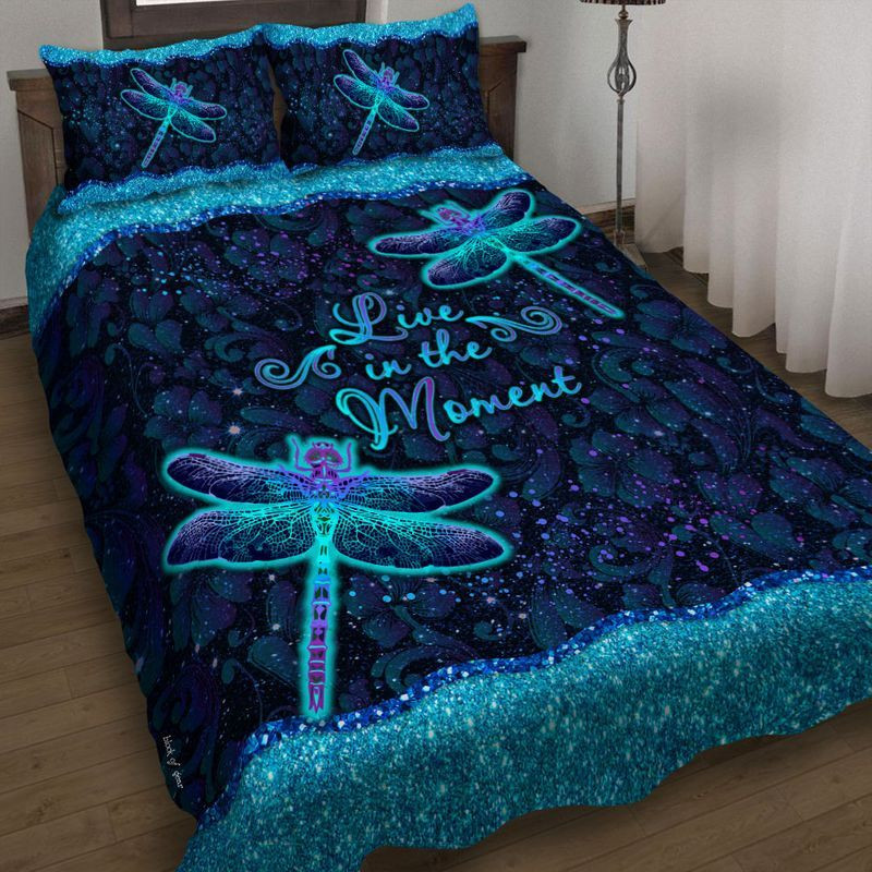 Live In The Moment Dragonfly Galaxy cover Duvet Cover Set - Bedding Set