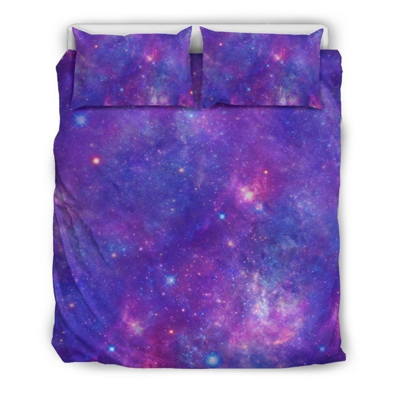 Purple Stardust Cloud Galaxy Space Duvet Cover Set - Bedding Set