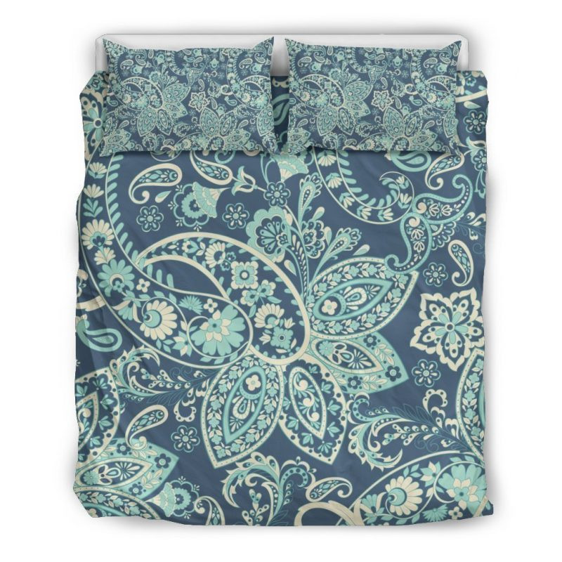 Blue Sky Paisley Bohemian Duvet Cover Set - Bedding Set