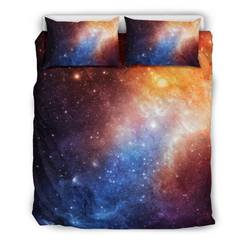 Fiery Universe Nebula Galaxy Space Duvet Cover Set - Bedding Set