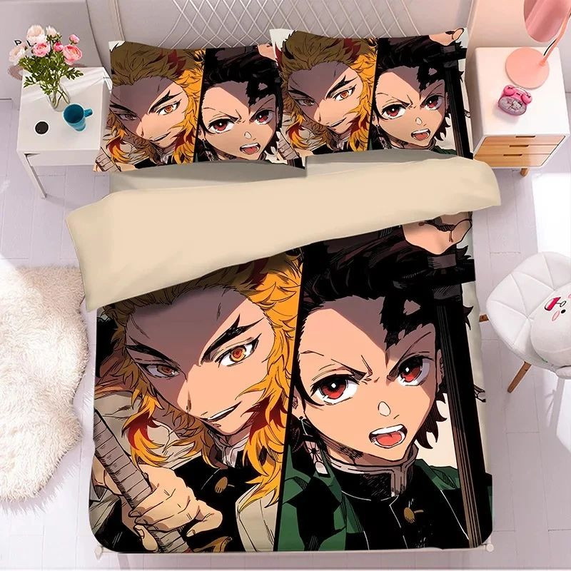 Demon Slayer Kimetsu No Yaiba Duvet Cover Set - Bedding Set