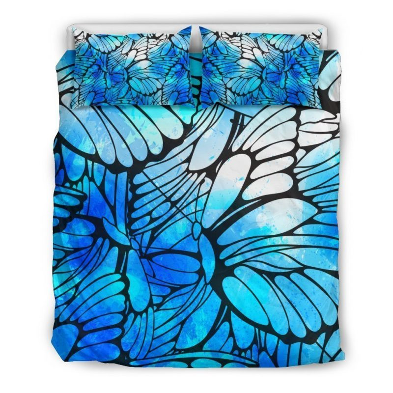 Blue Butterfly Wings Duvet Cover Set - Bedding Set