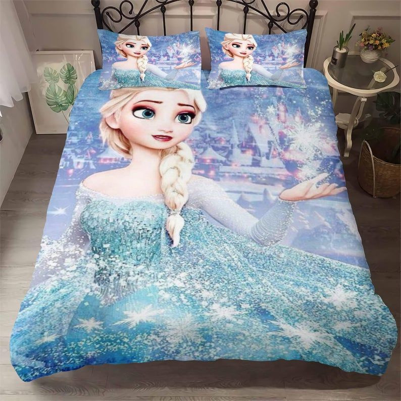 Disney Elsa Queen Frozen Princess Duvet Cover Set - Bedding Set