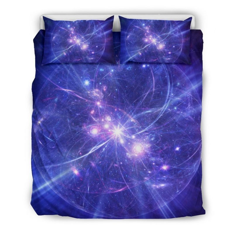 Purple Light Circle Galaxy Space Duvet Cover Set - Bedding Set