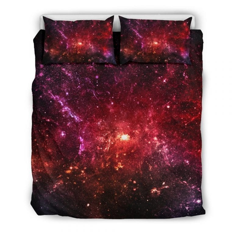 Fiery Nebula Universe Galaxy Space Duvet Cover Set - Bedding Set