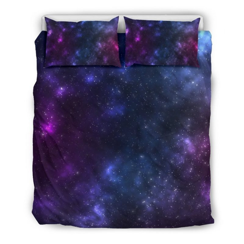 Blue Purple Cosmic Galaxy Space Duvet Cover Set - Bedding Set