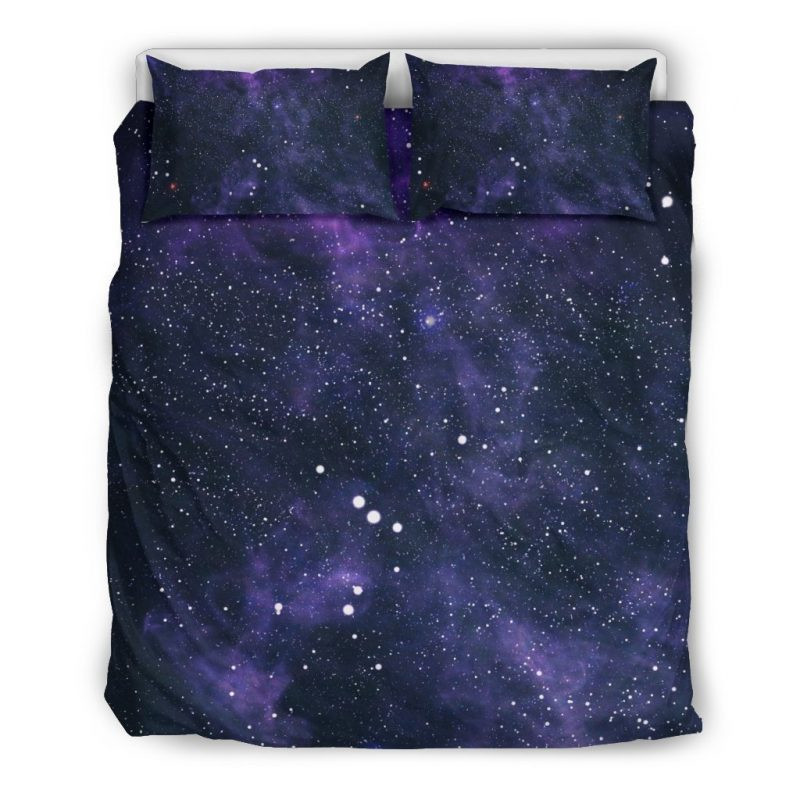 Dark Purple Galaxy Outer Space Duvet Cover Set - Bedding Set