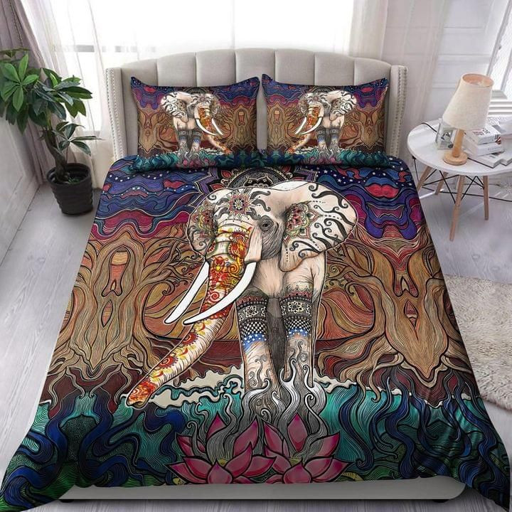 Colorful Elephant Pillowcase Duvet Cover Set - Bedding Set