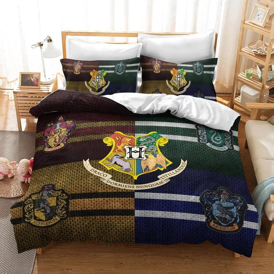 Harry Potter Hogwarts Four Houses Duvet Cover Set - Bedding Set