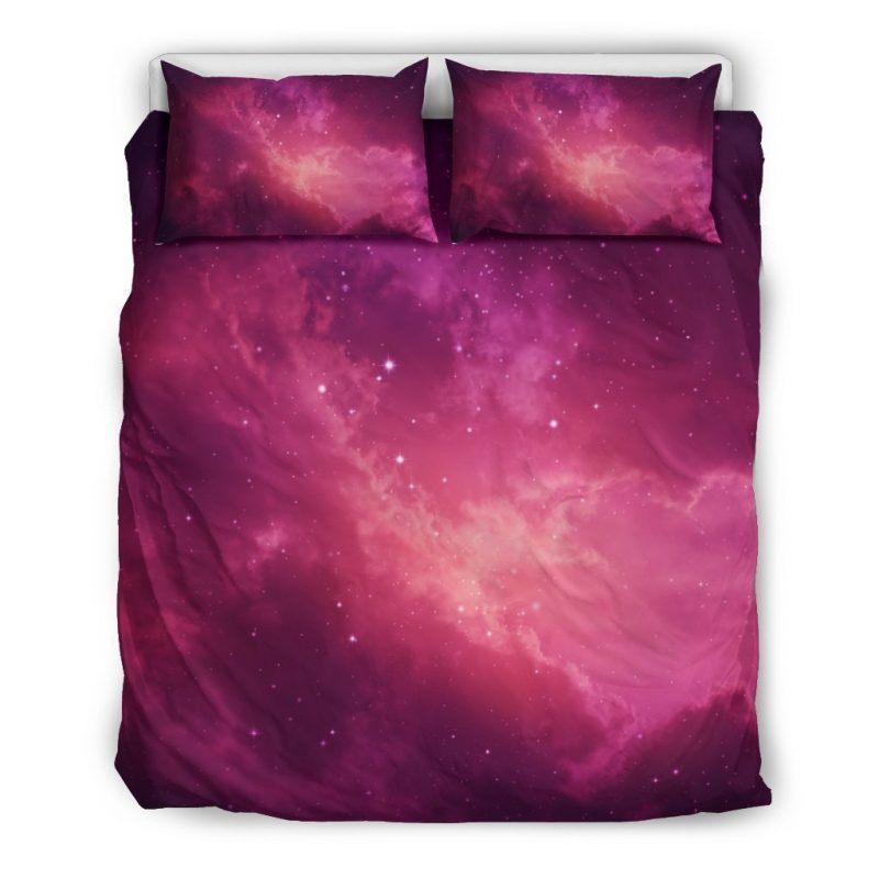 Purple Nebula Cloud Galaxy Space Duvet Cover Set - Bedding Set