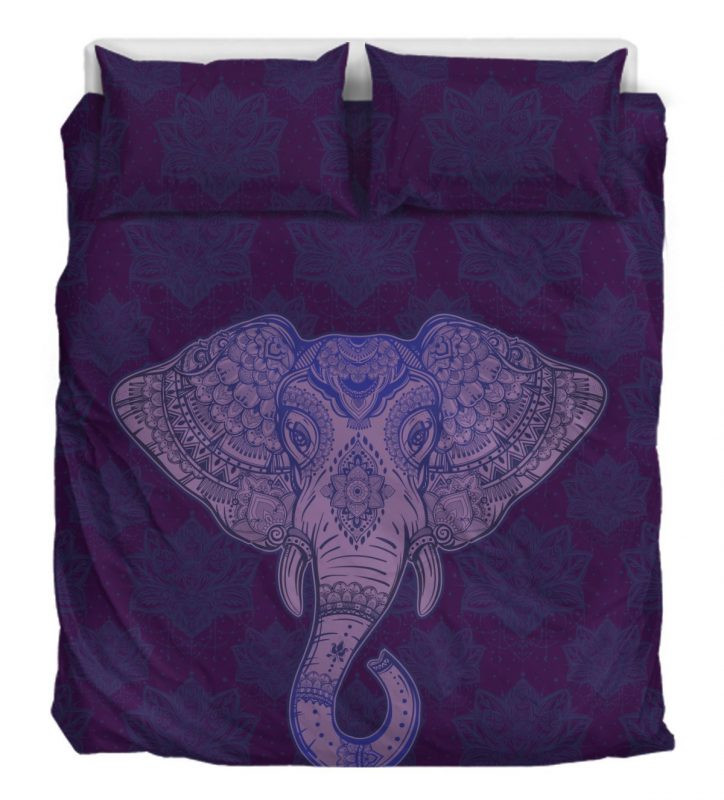 Purple Elephant Lotus Duver Duvet Cover Set - Bedding Set
