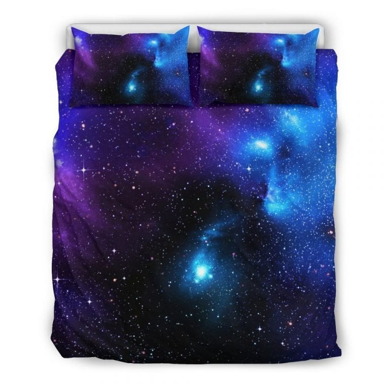 Dark Purple Blue Galaxy Space 01 Duvet Cover Set - Bedding Set