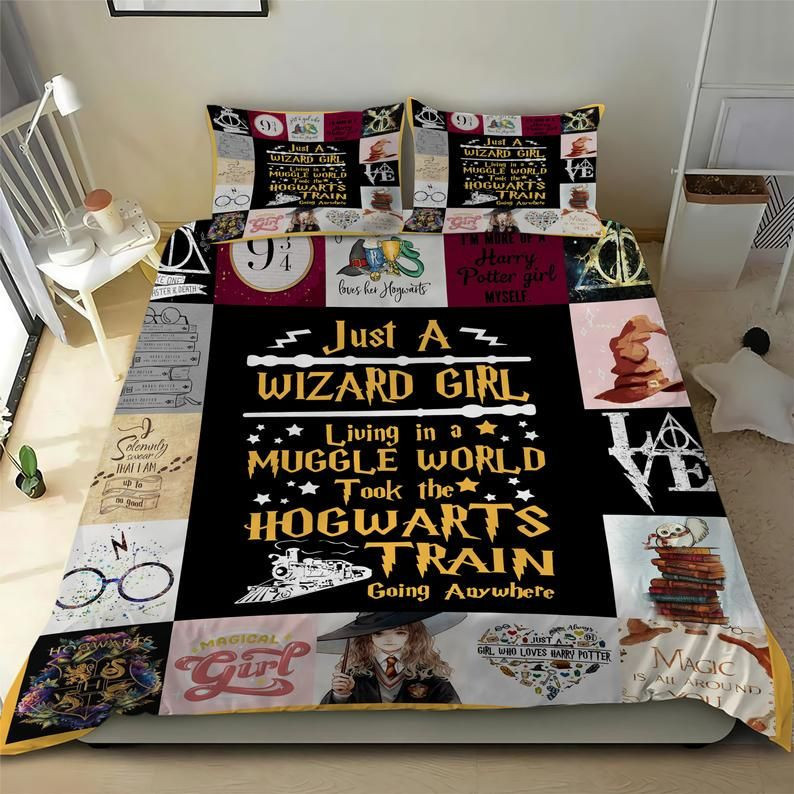 Harry Potter Just A Wizard Girl Duvet Cover Set - Bedding Set
