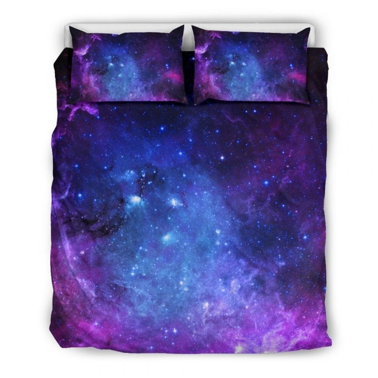 Purple Galaxy Space Blue Starfield Duvet Cover Set - Bedding Set