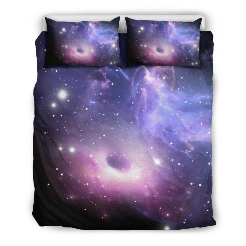 Dark Light Purple Galaxy Space Duvet Cover Set - Bedding Set