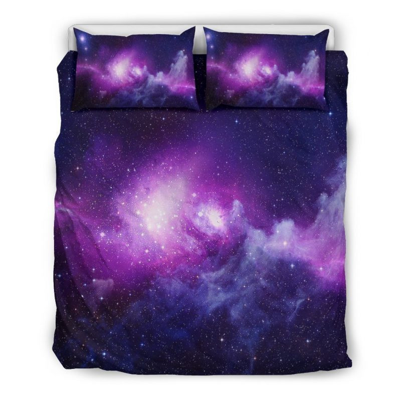 Purple Starfield Galaxy Space Duvet Cover Set - Bedding Set