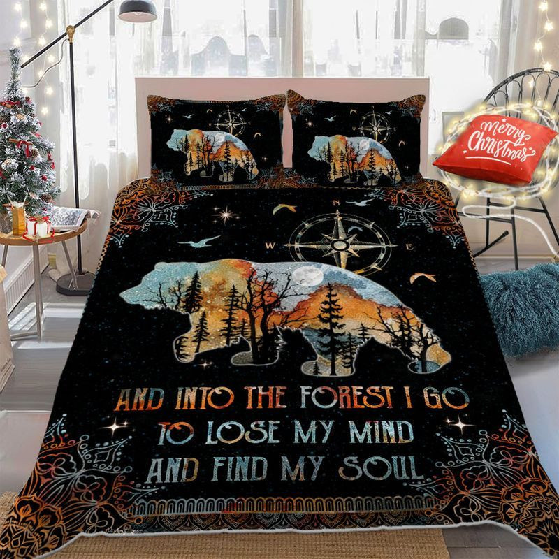 Bear Hippie And Into The Forest I Go To Lose My Mind And Find My Soul cover Duvet Cover Set - Bedding Set