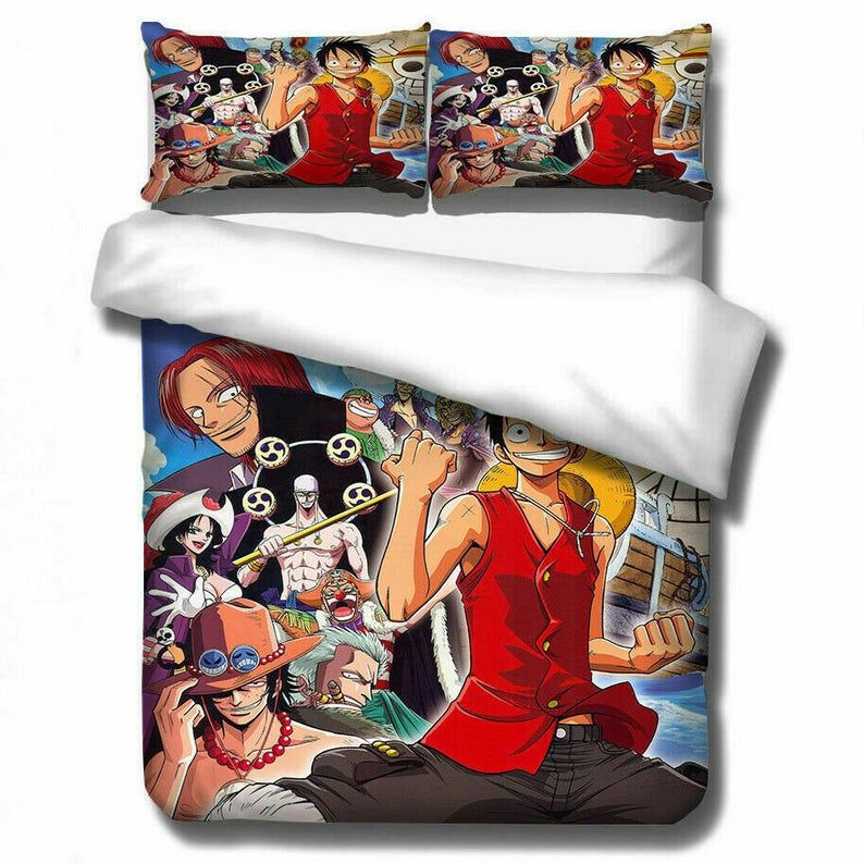 One Piece 17 Luffy and All Characters Duvet Cover Set - Bedding Set