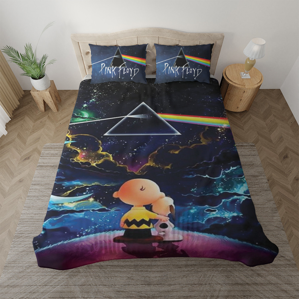 Pink Floyd Band Snoopy and Charlie Brown Snoopy Duvet Cover Set - Bedding Set