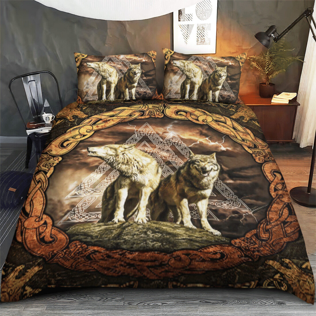 Viking Wolf Duvet Cover Set - Bedding Set