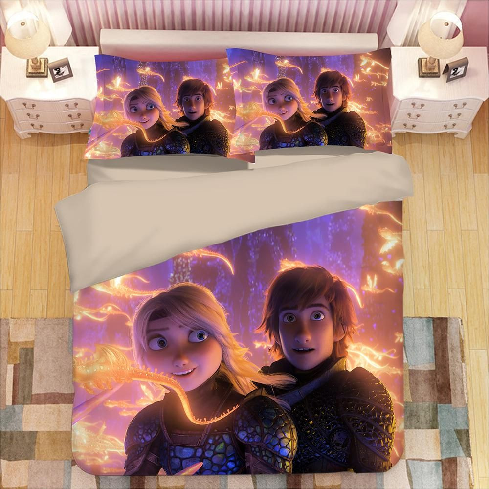 How to Train Your Dragon Hiccup And Astrid Duvet Cover Set - Bedding Set