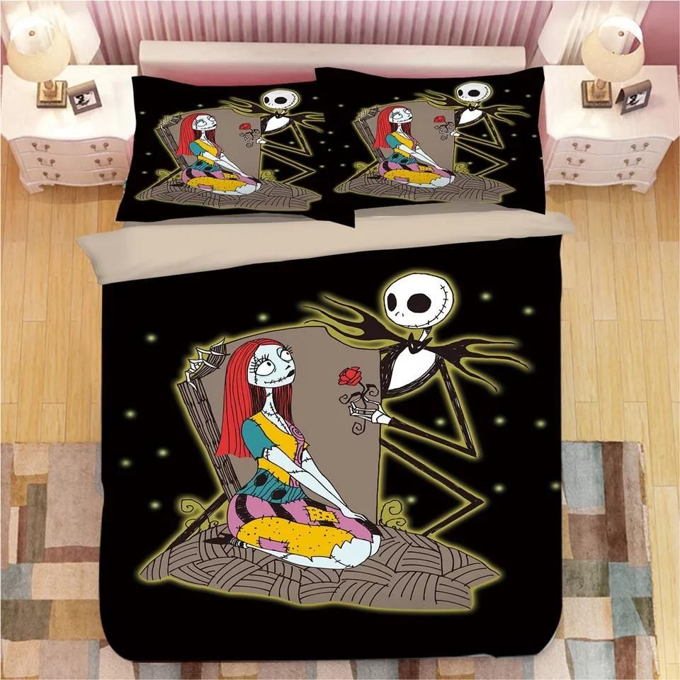 The Nightmare Before Christmas Jack Skellington And Sally Duvet Cover Set - Bedding Set