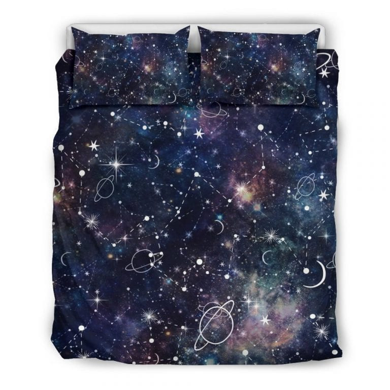 Constellation Galaxy Space Duvet Cover Set - Bedding Set