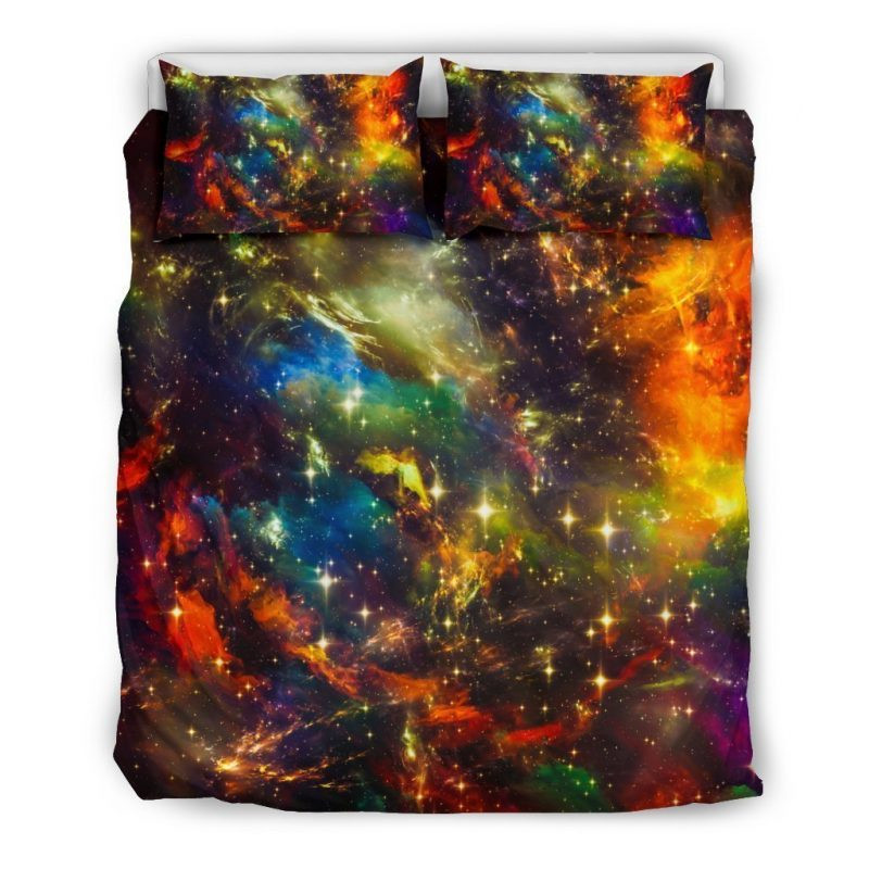 Colorful Universe Galaxy Space Duvet Cover Set - Bedding Set