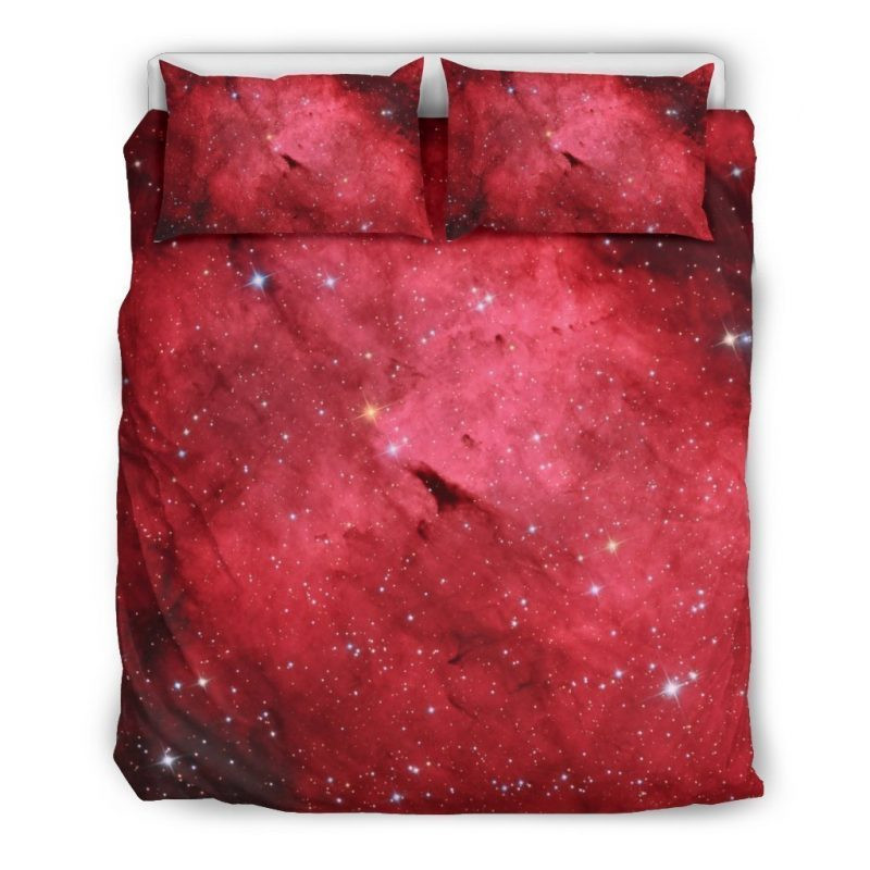 Red Galaxy Space Cloud Duvet Cover Set - Bedding Set