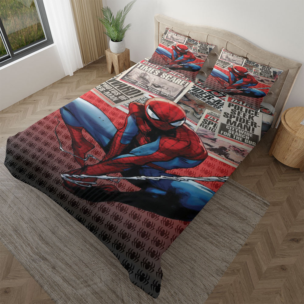 Spider Man Marvel Comics Duvet Cover Set - Bedding Set
