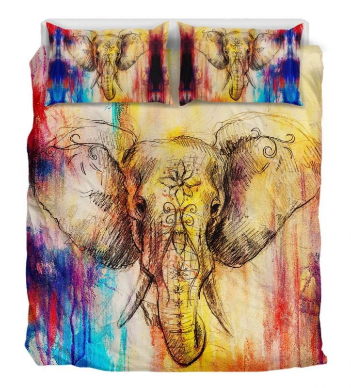 Elephant Water Color Duver Duvet Cover Set - Bedding Set