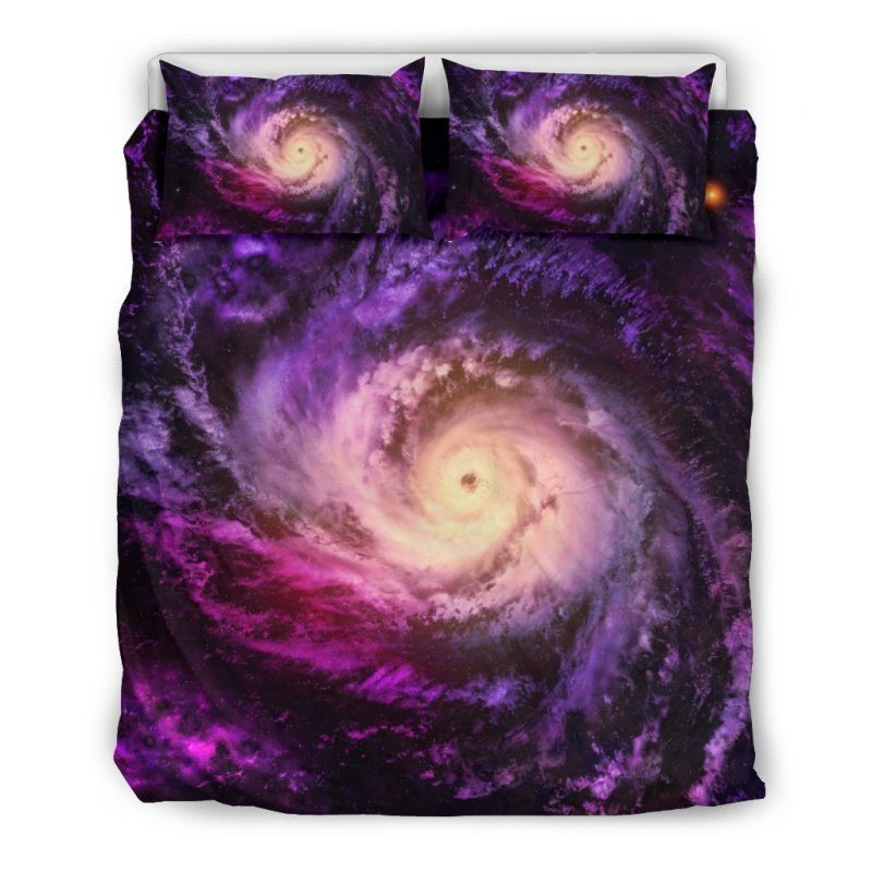 Purple Galaxy Space Spiral Cloud Duvet Cover Set - Bedding Set