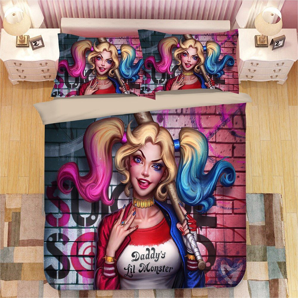 Harley Quinn Daddys Lil Monster Duvet Cover Set - Bedding Set