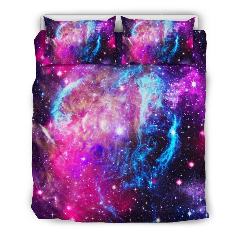 Purple Galaxy Space Blue Stardust Duvet Cover Set - Bedding Set