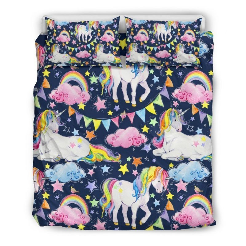 Unicorn Night Festival Duvet Cover Set - Bedding Set