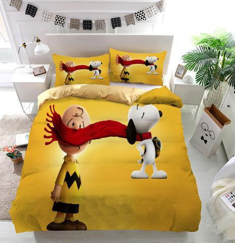 Snoopy And Charlie Brown Duvet Cover Set - Bedding Set
